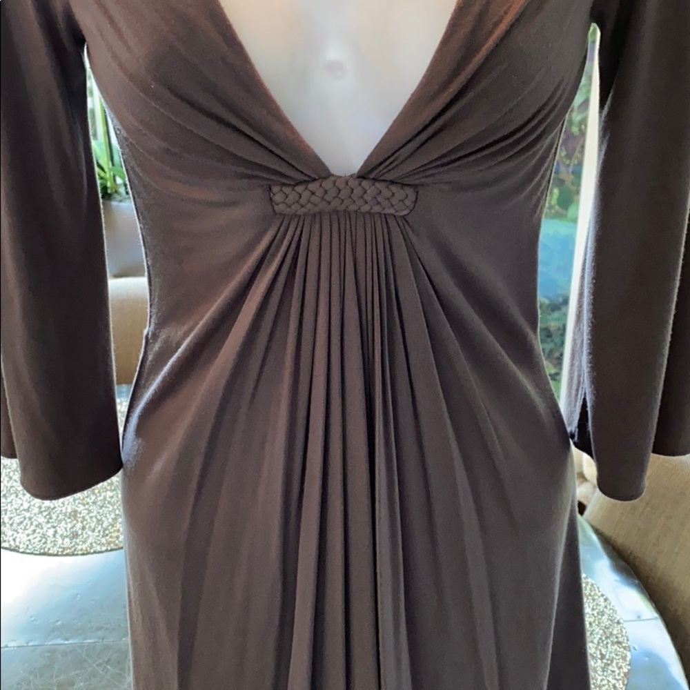 SKY LOW PLUNGE GREY MINI DRESS